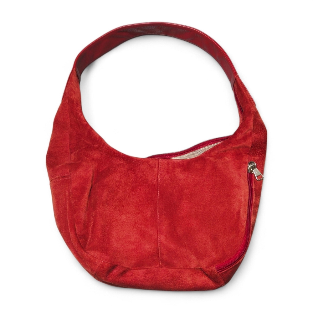Vintage Coronado Leather Red Suede Hobo Bag- One Of A Kind